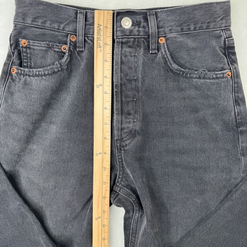 Agolde Jeans Womens 25 Blue 90s Pinch Waist High Rise Straight Button Fly Black - Picture 11 of 14